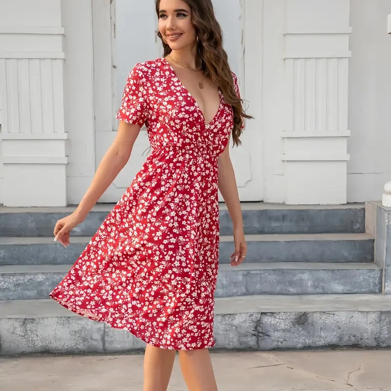 Women's Casual Floral Dress Floral Patterned ...