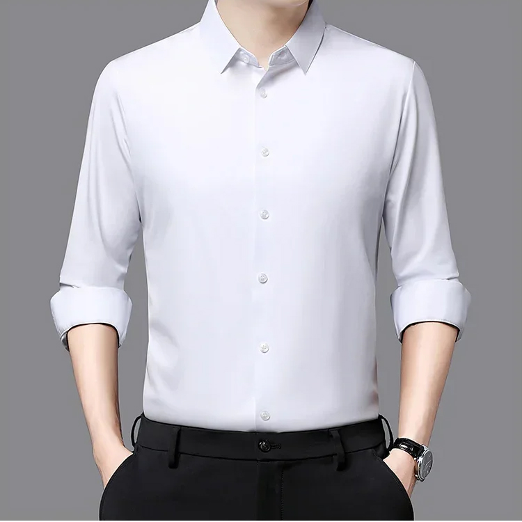 Men's Ultra-Stretch Slim-fit Shirt Business Formal Long-Sleeve Shirt