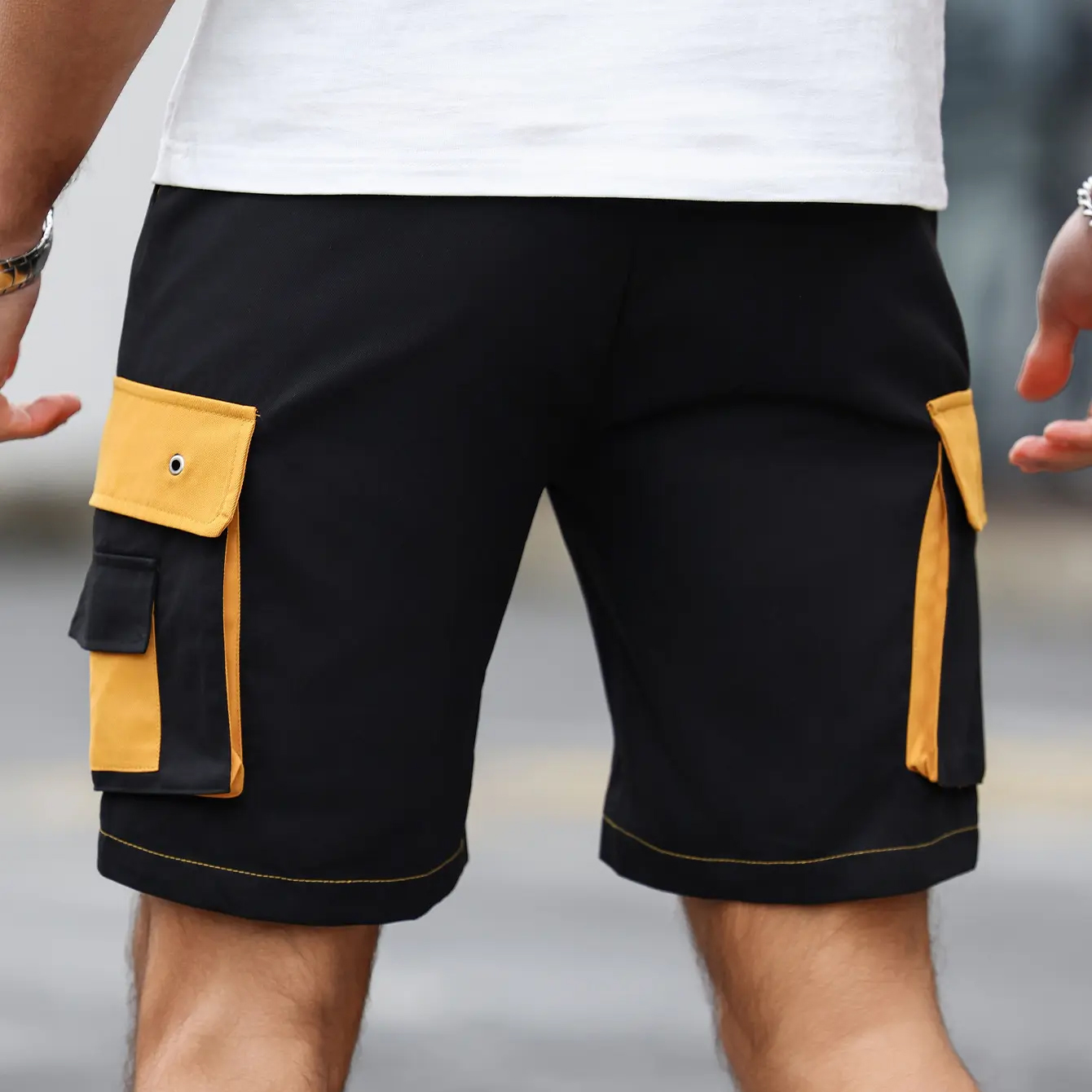 Men Block Cargo Shorts Quick Dry Breathable Fashion