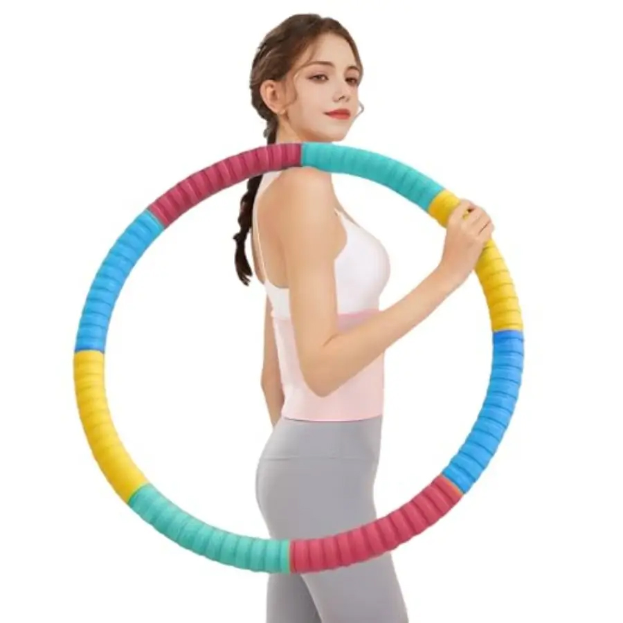 Indoor Outdoor Fitness Hula Hoop Soft Rainbow Colors For Fat Burning Exercise