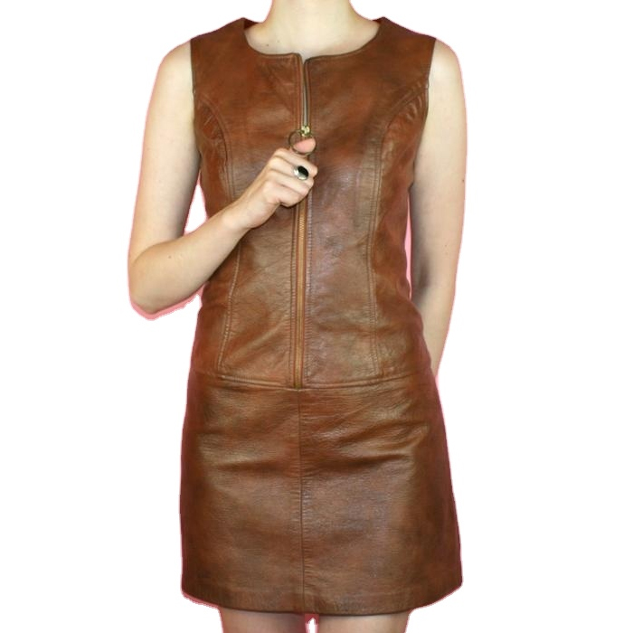 Ladies Leather Dress Fashion Sheep Leather Dress