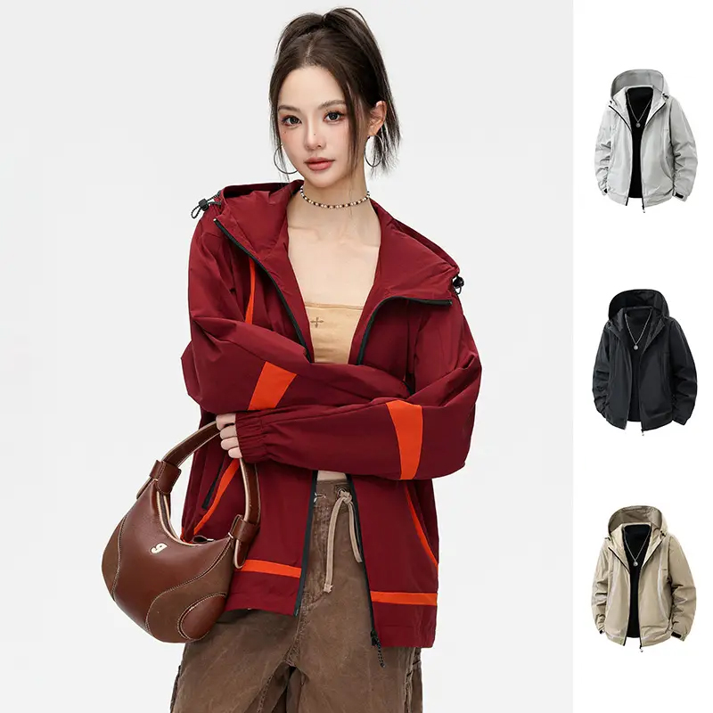 Women's Coat Hooded Jacket Casual Loose Windbreaker Jacket