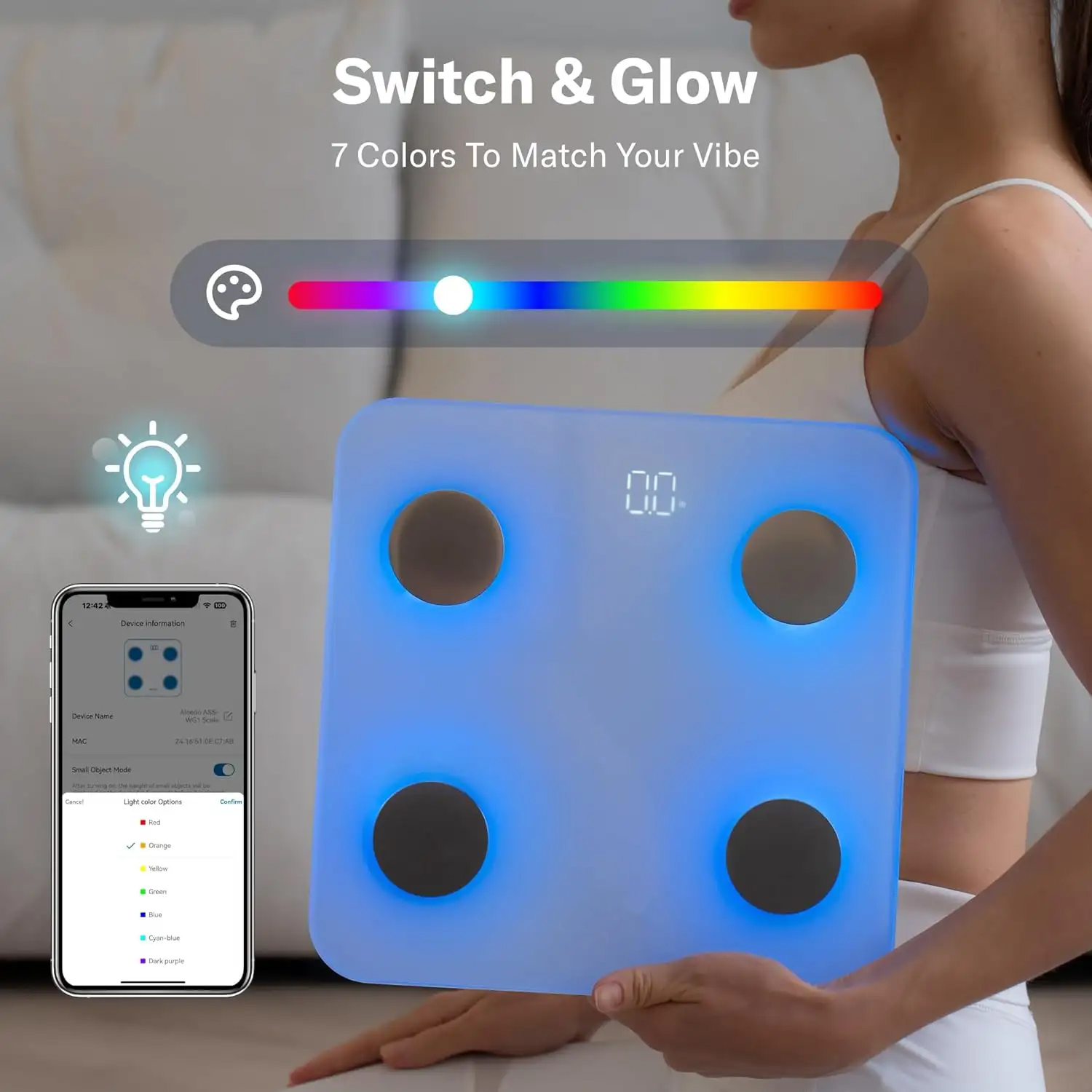 The Smart Body Fat Scale Features Bluetooth Connectivity For Muscle Mass Measurement