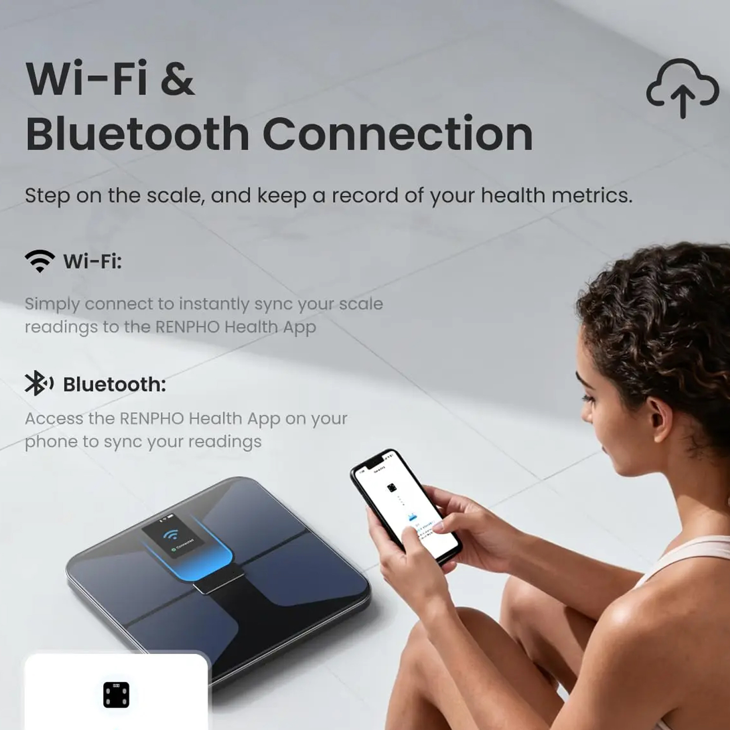 Smart Body Fat Scale, Can Track Via Wi-Fi And Bluetooth.