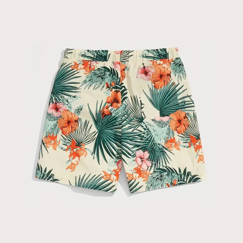 Men's Print Drawstring Elastic Waist Shorts