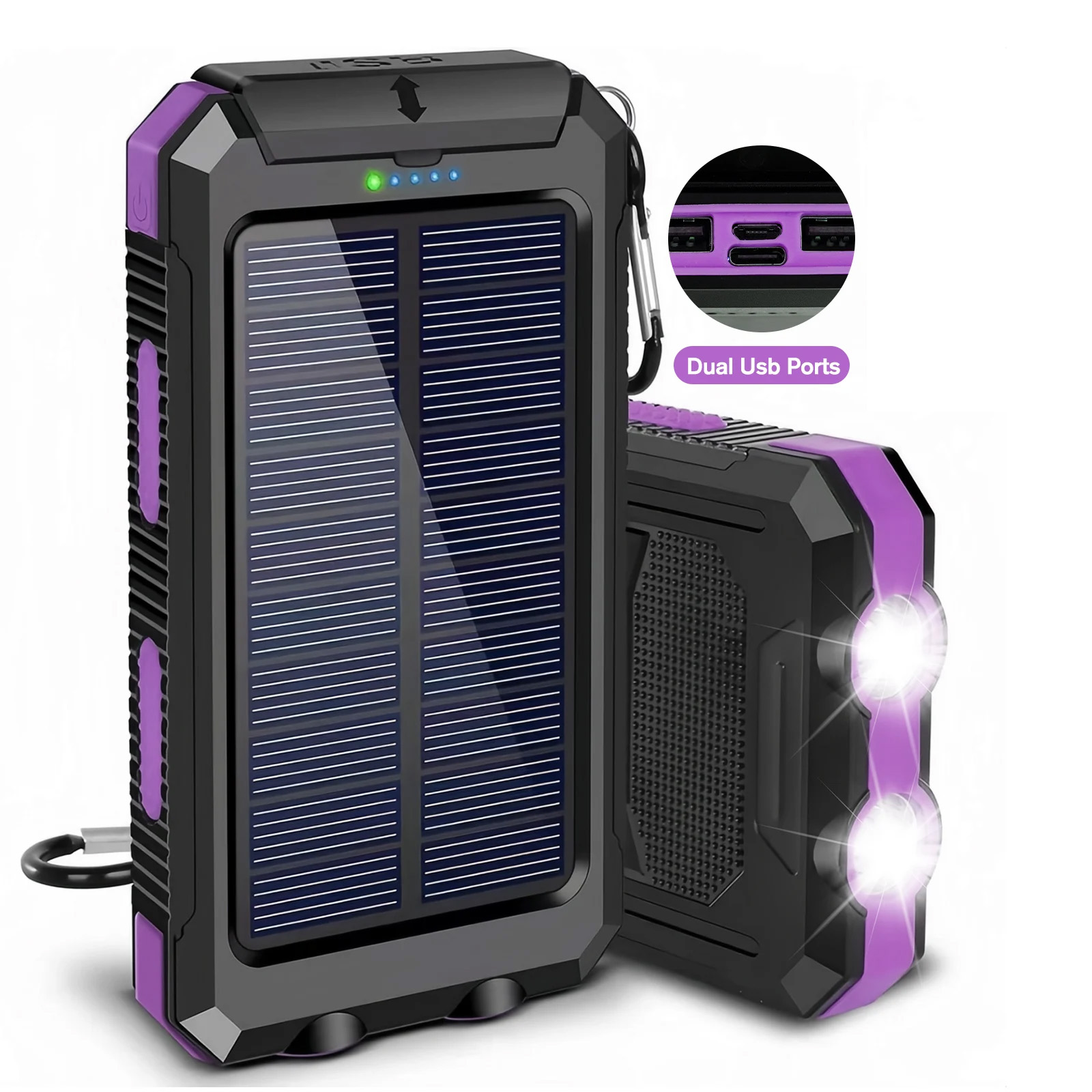 Portable Solar Power Bank External Battery Waterpr...