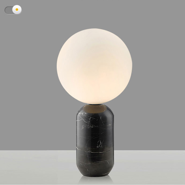 Marble Ball Table Lamp Living Room Bedroom Bedside Decoration LED Table Light