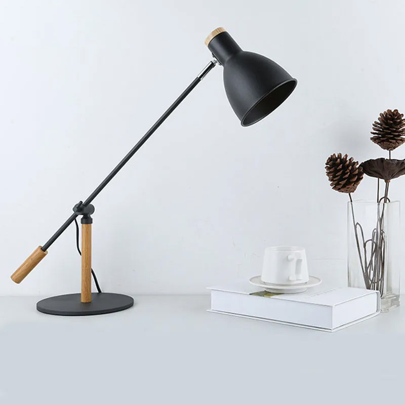 Wooden Table Lamp LED Desk Lamp Adjustable Light Fixtures For Office Study Bedroom Home Decor Reading Luminaire