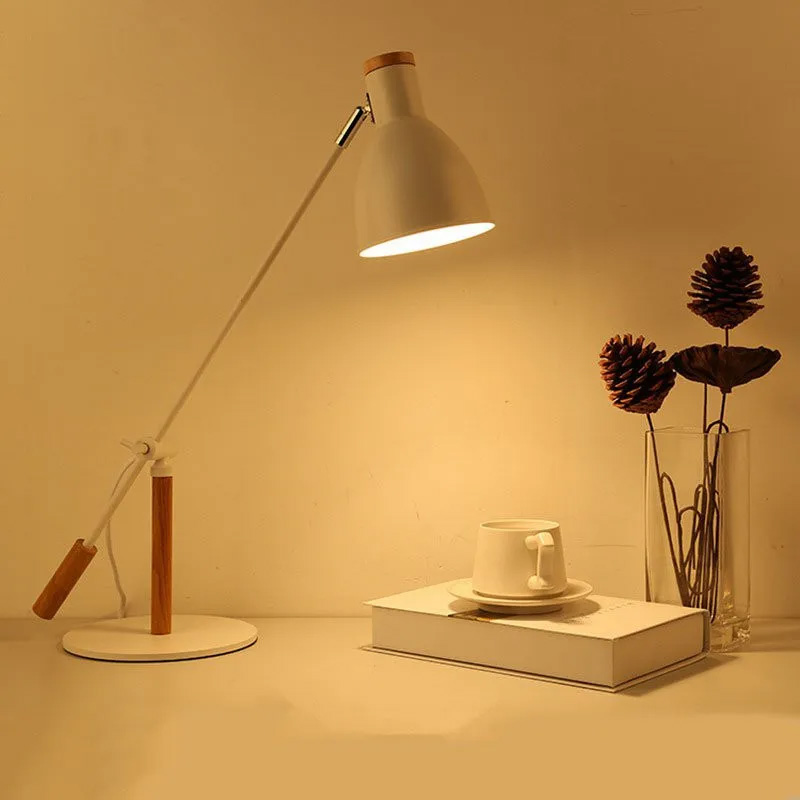 Wooden Table Lamp LED Desk Lamp Adjustable Light Fixtures For Office Study Bedroom Home Decor Reading Luminaire