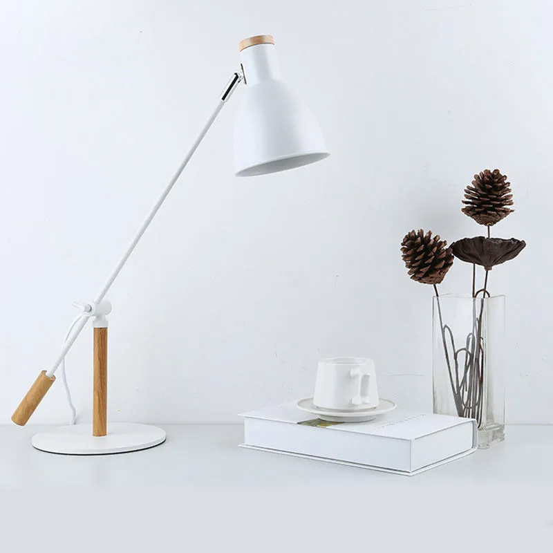 Wooden Table Lamp LED Desk Lamp Adjustable Light Fixtures For Office Study Bedroom Home Decor Reading Luminaire