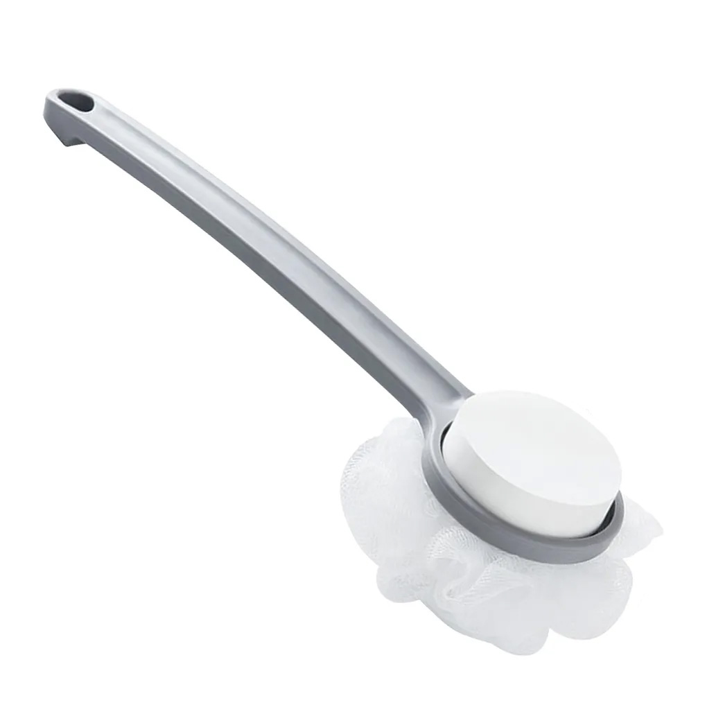 Bath Brush Long Handle Shower Sponge Bath Ball Bac...