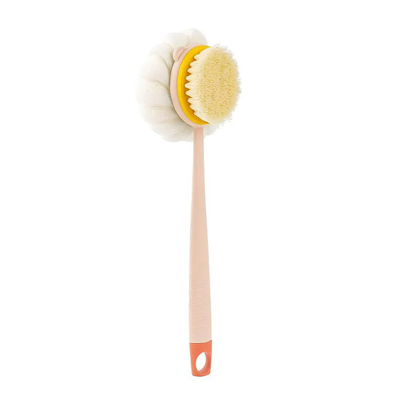 Double Sided Bath Brush Long Handle Soft Bristle B...