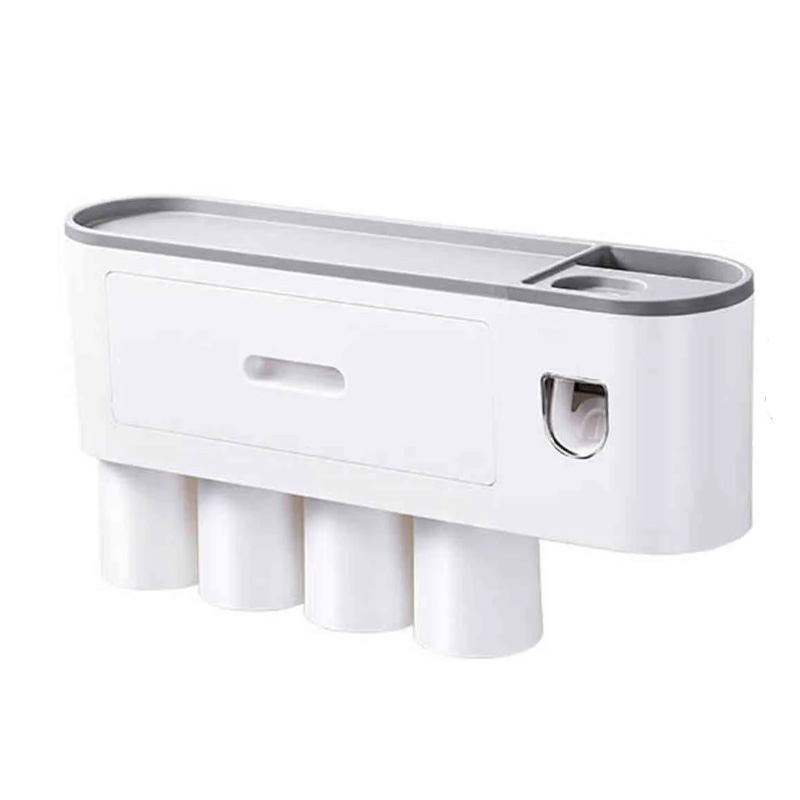 Bathroom Accessories Sets Toothbrush Holder Automatic Toothpaste Squeezer Wall Mount Storage Rack Bathroom Product