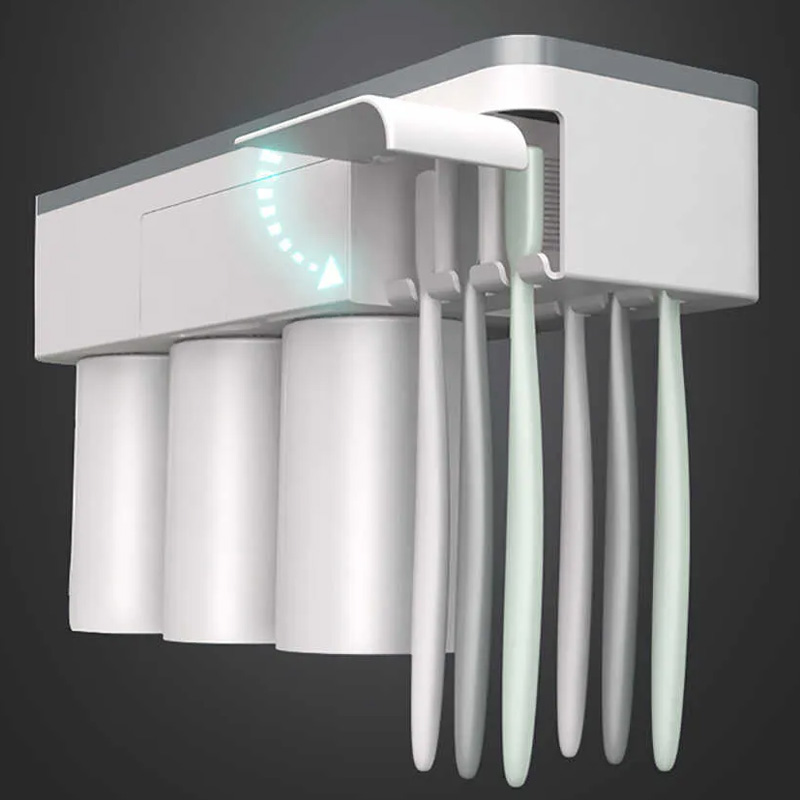 Toothbrush Holder Strong Adsorption Magnetic Cup Waterproof Free Punching Home Frame Bathroom Accessorie Set