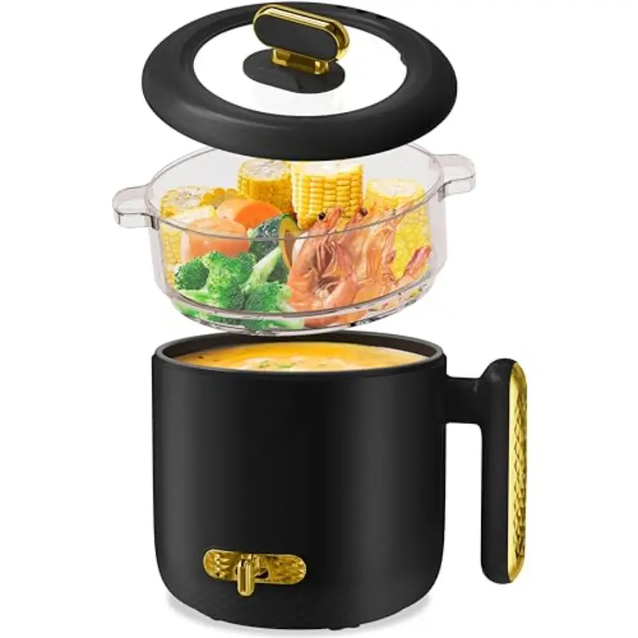 Pot Electric With Steamer Ramen Cooker Portable El...
