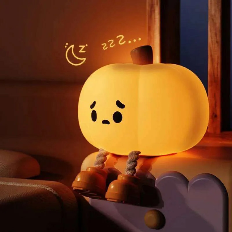 Pumpkin Silicone Night Light Eye-Protecting Little...