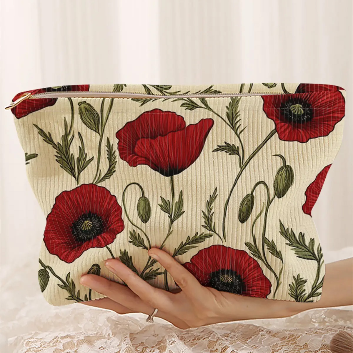 Lightweight Zipper Makeup Storage Box Multifunctional Bag With Lining