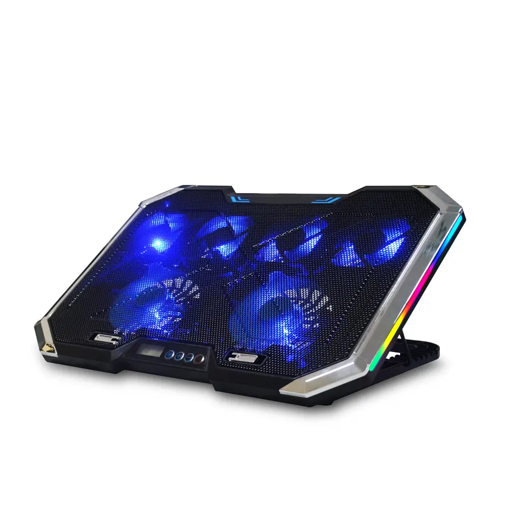 Laptop Cooler Six Fan Led Screen Two USB Port RGB Lighting Laptop Cooling Pad Notebook Stand