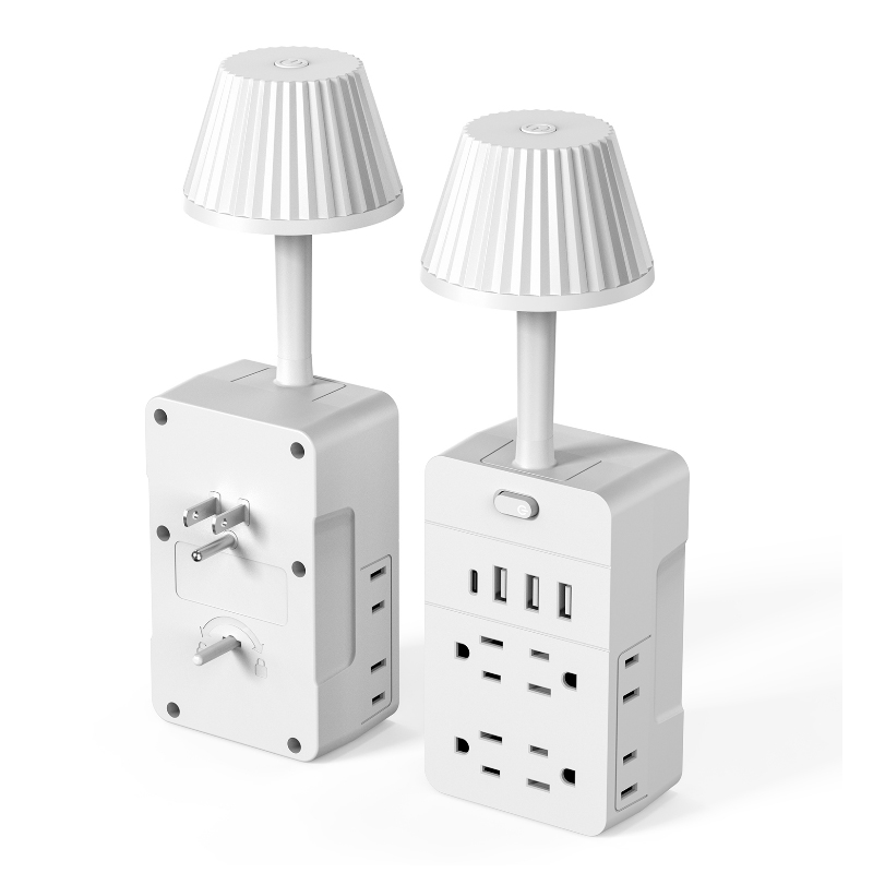 Extension Socket with Night Light 8 AC Outlets 4 USB C Fast Charging Multi Plug Power Strip