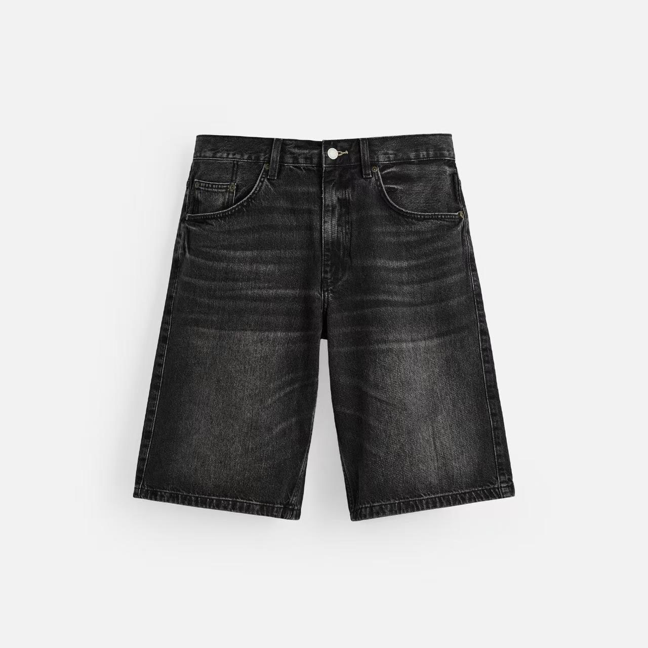 Men's Cropped Denim Shorts Trendy Casual ...